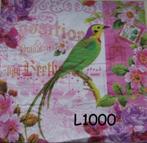 Servetten decoupage/bullet journal – vogel L1000, Hobby en Vrije tijd, Knutselen, Verzenden, Nieuw, Materiaal