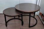 Salontafel set 2 delig D60h42 en D45h36 cm, Ophalen, Zo goed als nieuw, Rond, Minder dan 50 cm
