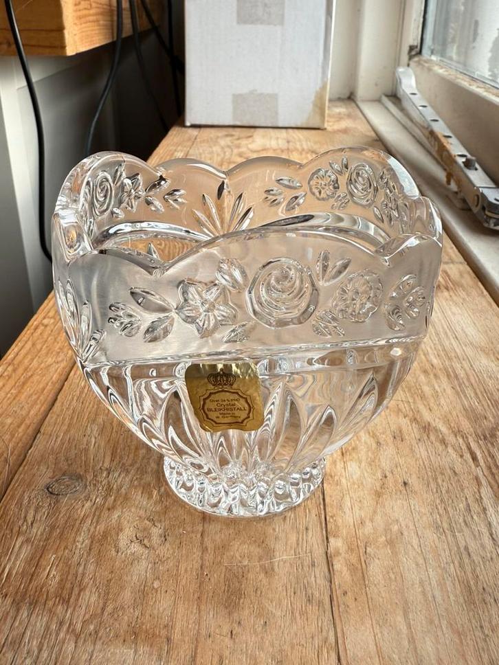 Vintage Bleikristall schaaltje met originele sticker, Antiek en Kunst, Antiek | Glas en Kristal, Ophalen of Verzenden