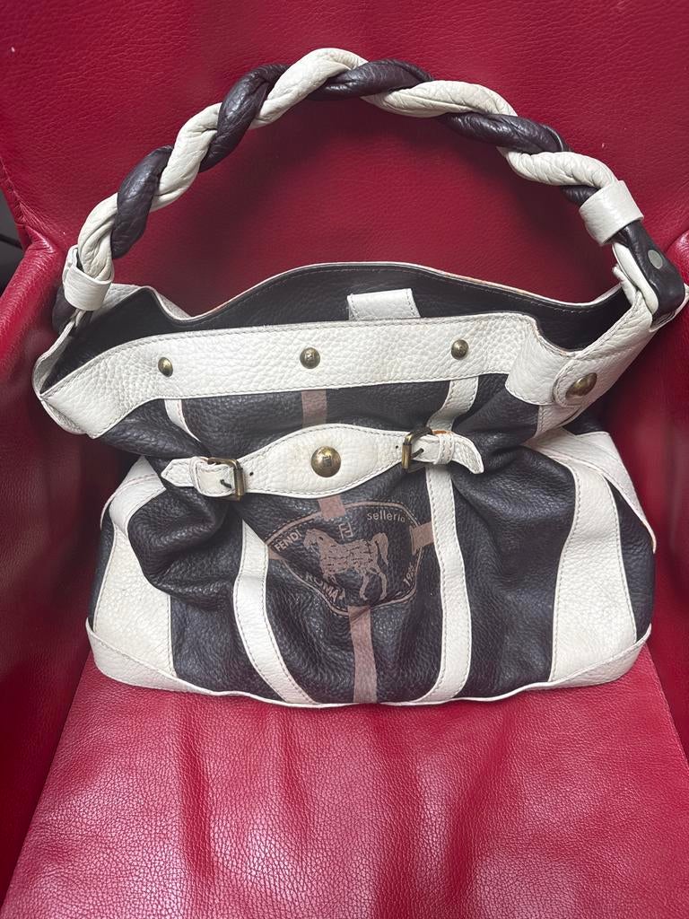 Elegante Fendi Selleria Handtas, Ophalen of Verzenden, Gebruikt, Bruin, Handtas