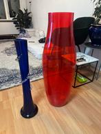 Grote rode vaas 80cm en blauwe vaas 65 cm, Huis en Inrichting, Ophalen, 75 cm of meer, Rood, Glas