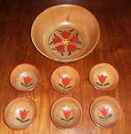 Amsterdamse school hout nijverheid pindaset (batik stijl), Antiek en Kunst, Ophalen of Verzenden