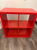 Twee rode Ikea Kallax kasten - 4 vakken, Ophalen, Met plank(en), Gebruikt, Minder dan 100 cm