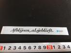 sticker AEGON Afblijven, alsjeblieft *, Verzamelen, Ophalen, Zo goed als nieuw, Bedrijf of Vereniging