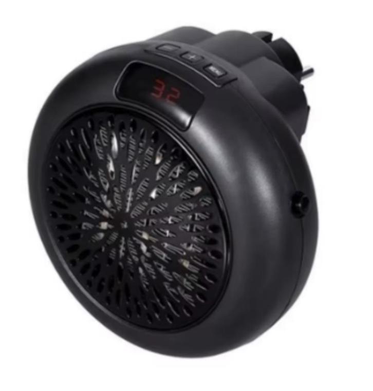 Elektrische stopcontact kachel 900 Watt rond - Zwart, Huis en Inrichting, Kachels, Nieuw, Hangend, Elektrisch, Ophalen of Verzenden