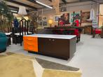 Raymond Loewy Bruin Oranje en Wit TV Stand Credenza, Ophalen of Verzenden