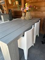 Te koop 4 witte box tuinstoelen…, Tuin en Terras, Ophalen, Zo goed als nieuw, Kunststof