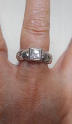 Zilveren massieve Otazu ring met heldere steen nr.833, Sieraden, Tassen en Uiterlijk, Ringen, Verzenden, Zo goed als nieuw, 17 tot 18