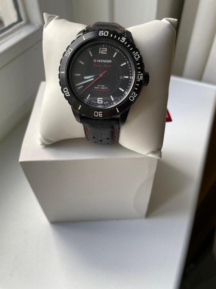 Wenger Roadster Black Night horloge, Sieraden, Tassen en Uiterlijk, Horloges | Heren, Gebruikt, Polshorloge, Overige merken, Staal