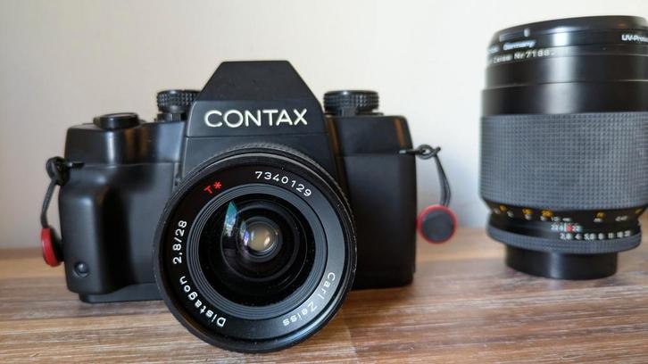 Contax ST en contax yashica C/Y lenzen, Audio, Tv en Foto, Fotocamera's Analoog, Gebruikt, Spiegelreflex, Overige Merken, Verzenden