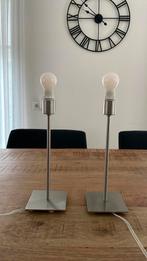 2 RVS schemerlamp poten voor nachtkastje 2 voor 5,-., Ophalen, Zo goed als nieuw, Minder dan 50 cm