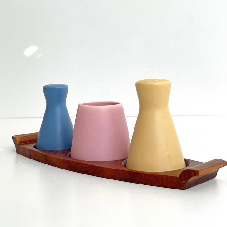 vintage design PEPER ZOUT SET porselein Goedewaagen pastel, Antiek en Kunst, Antiek | Porselein, Ophalen of Verzenden