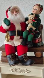 Grote bewegende kerstman met kind op bank, Ophalen of Verzenden, Zo goed als nieuw
