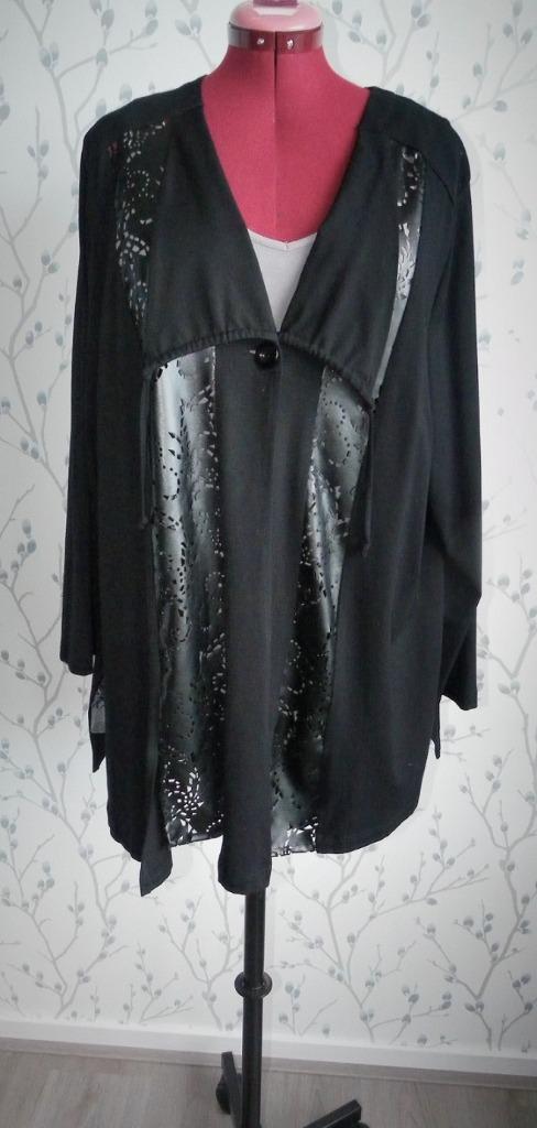 SEMPRE-PIU By Chalou Zwarte Top/Vest maat 50, Kleding | Dames, Blouses en Tunieken, Zo goed als nieuw, Maat 46/48 (XL) of groter