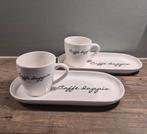 Set Caffé doppio , kop en schotel (2), Ophalen of Verzenden, Zo goed als nieuw, Overige stijlen, Kop(pen) en/of Schotel(s)