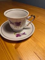 Vintage Espresso Kop en Schotel met Bloemmotief, Verzenden