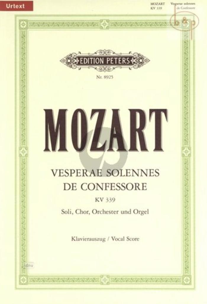 Mozart Vesperae solennes de confessore KV339, Muziek en Instrumenten, Bladmuziek, Zo goed als nieuw, Artiest of Componist, Klassiek
