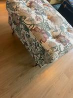 Vintage hocker poef bloemen, Ophalen of Verzenden, Gebruikt, 75 tot 100 cm, 50 tot 75 cm