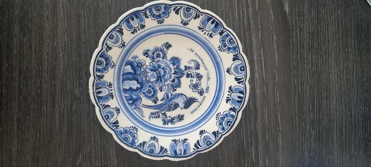 Delfts Blauw Herdenkingsbord 'De Eendracht', Antiek en Kunst, Antiek | Wandborden en Tegels, Ophalen of Verzenden