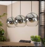 Hanglamp met 3 smokeglas bollen, Huis en Inrichting, Lampen | Hanglampen, Ophalen of Verzenden, Zo goed als nieuw