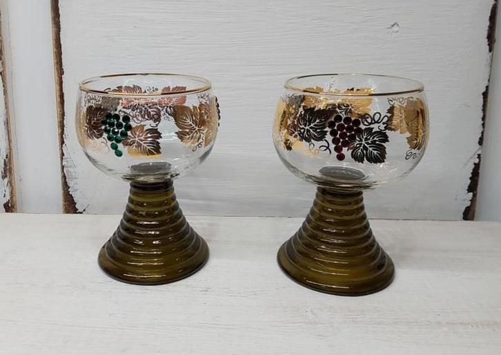 2 bijzondere Roemer, moezelglazen, Antiek en Kunst, Antiek | Glas en Kristal, Ophalen of Verzenden