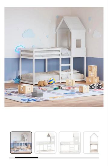 Nieuw Stapelbed met Dak - Kinderbed Wit beschikbaar voor biedingen
