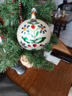prachtige geschilderde grote kerstbal, Diversen, Kerst, Ophalen of Verzenden, Gebruikt