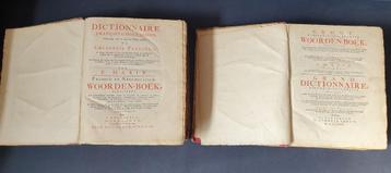 Antieke Franstalige & Nederlandstalige woordenboeken (1762)  beschikbaar voor biedingen