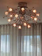 mooie zware lampen 1 hang en 1 plafonnière, Huis en Inrichting, Ophalen of Verzenden, Gebruikt, Glas