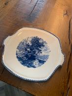 Antieke serveerschaal Landschap blauw, Ophalen of Verzenden
