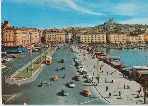 Frankrijk, Marseille ,auto's, Citroen 2CV, Renault Dauphine, Verzamelen, Ansichtkaarten | Buitenland, Gelopen, Frankrijk, 1960 tot 1980