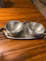 Suiker en melkstel Noors tinn, Ophalen of Verzenden, Zilver