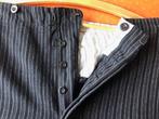 Vintage zwart/grijs gestreepte wollen broek., Kleding | Dames, Broeken en Pantalons, Zwart, Maat 42/44 (L), Ophalen of Verzenden