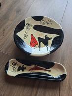 Thomas Buxo Serveerschaal & Schaaltje - Handgeschilderd, Antiek en Kunst, Ophalen of Verzenden