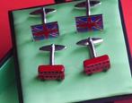 Manchetknopen Engelse vlag en dubbeldekker, Ophalen of Verzenden, Nieuw, Overige materialen