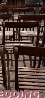 GEZOCHT! 100 Houten Klapstoelen, Huis en Inrichting, Stoelen, Ophalen, Gebruikt, Bruin, Vijf, Zes of meer stoelen