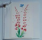 Bloemen kaart, geschilderd met aquarel verf, Ophalen of Verzenden, Zo goed als nieuw