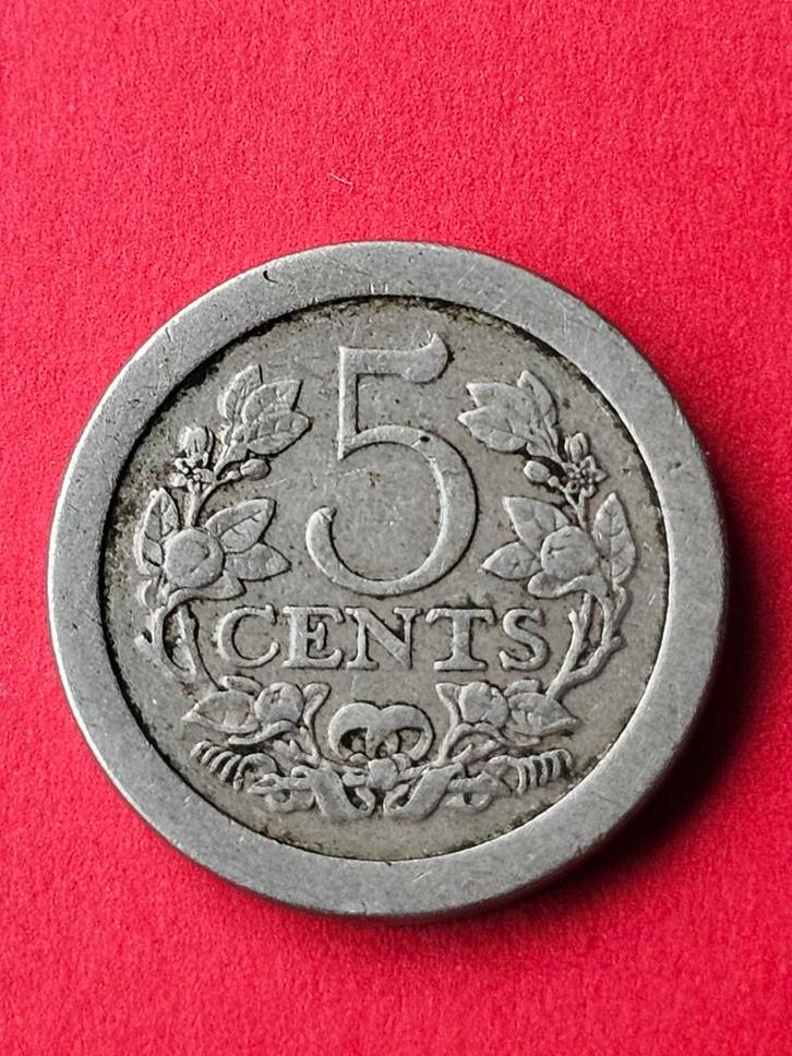 Zeldzame Stuiver 1908 - Nachtkwartje, Postzegels en Munten, Munten | Nederland, Losse munt, 5 cent, Koningin Wilhelmina, Ophalen of Verzenden