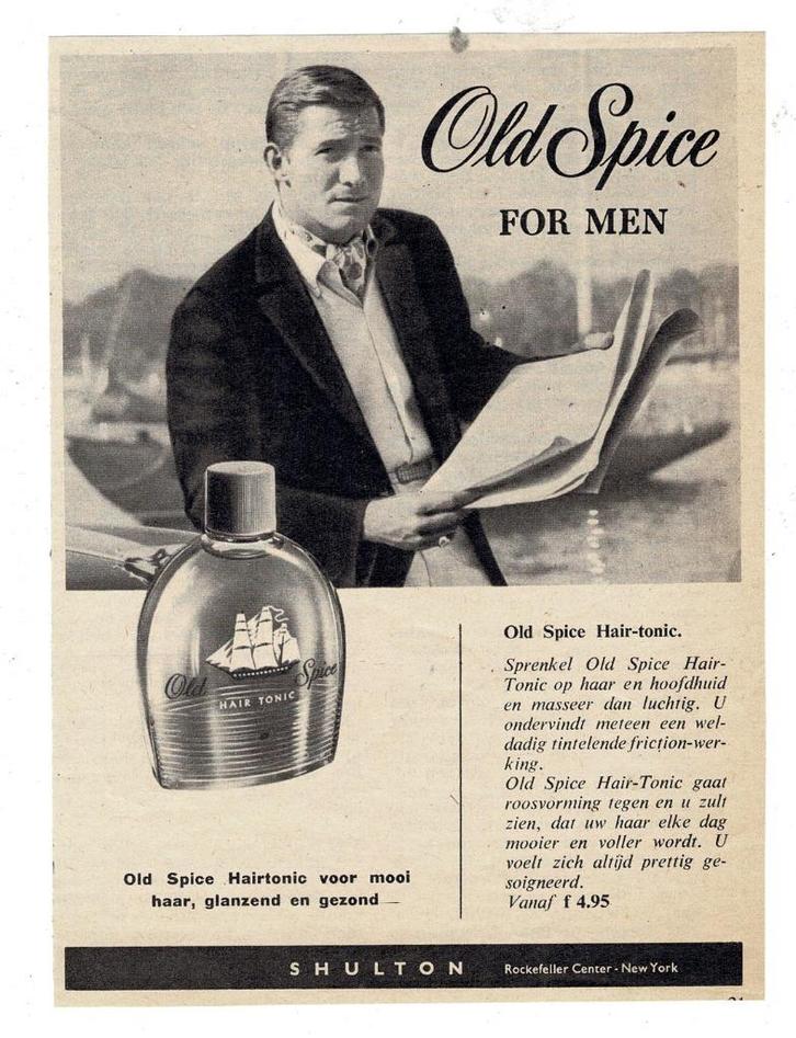 OLD SPICE Hairtonic voor mooi haar, glazend en gezond 1959, Verzamelen, Merken en Reclamevoorwerpen, Zo goed als nieuw, Overige typen
