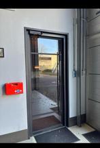 Stalen scharnier deur met gerookt glas, Doe-het-zelf en Verbouw, Kozijnen en Schuifpuien, Deurkozijn, Zo goed als nieuw, 225 cm of meer