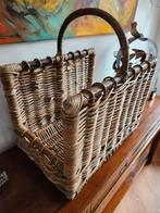 Haardhoutmand mand groot stevig vintage, Gebruikt, Mand, Ophalen of Verzenden, Riet