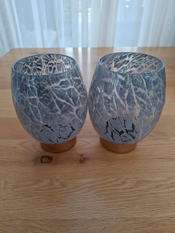 Set van 2 decoratieve windlichten, Huis en Inrichting, Woonaccessoires | Kandelaars en Kaarsen, 25 tot 50 cm, Overige materialen