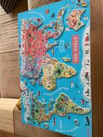 Janod magneetpuzzel wereld, Kinderen en Baby's, Speelgoed | Kinderpuzzels, Ophalen, Meer dan 50 stukjes, Gebruikt, 6 jaar of ouder
