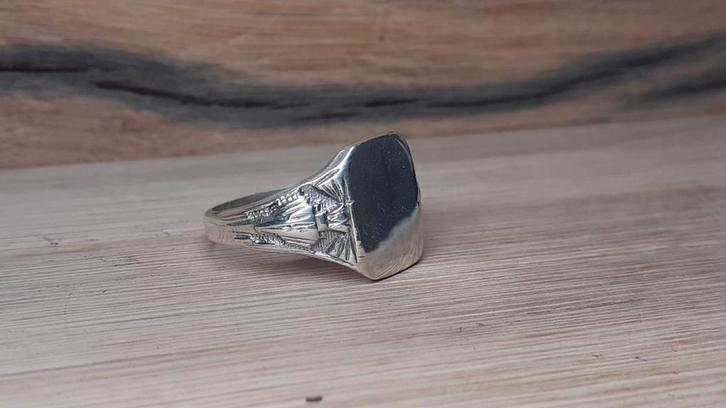 Zilveren handgemaakte zegelring op bestelling, Sieraden, Tassen en Uiterlijk, Ringen, Nieuw, Dame of Heer, 20 of groter, Zilver