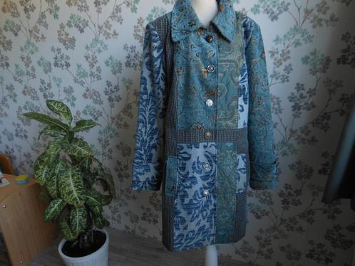 Schitterende patchwork jas van het merk RAINBOW, Kleding | Dames, Grote Maten, Zo goed als nieuw, Jas of Mantel, Blauw, Ophalen of Verzenden