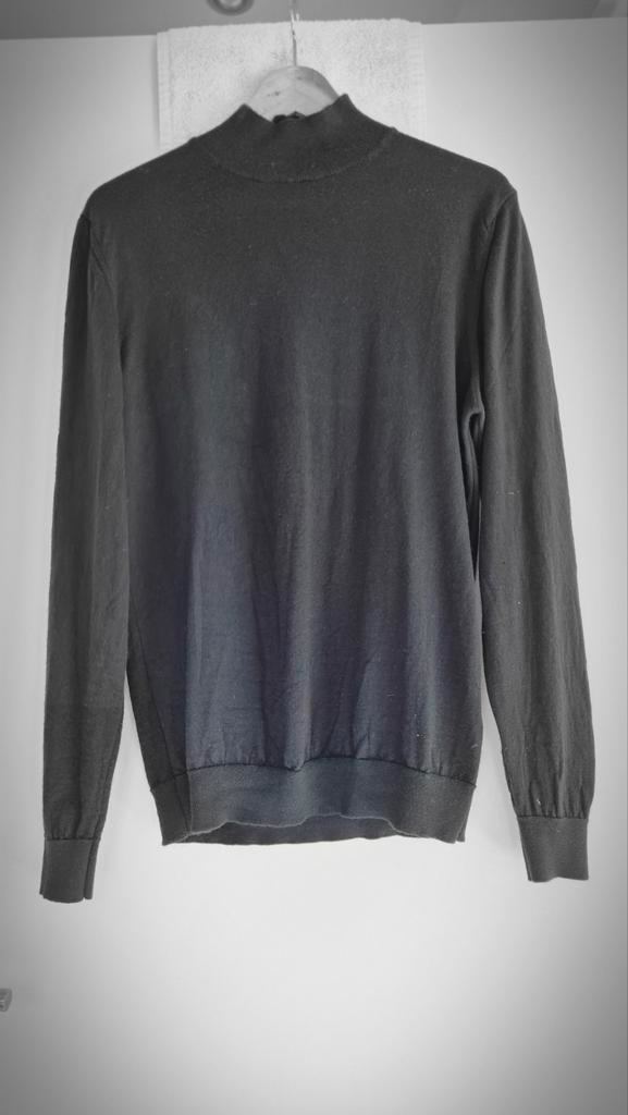 ZGAN! DANIELE FIESOLI TRUI MERINO WOL ZWART MT L, Kleding | Heren, Truien en Vesten, Zo goed als nieuw, Maat 48/50 (M), Zwart