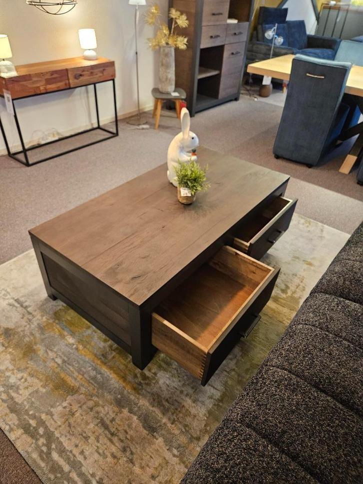 Salontafel Leeds 140x70 cm Massief eiken | Showroommodel, Huis en Inrichting, Tafels | Salontafels, Zo goed als nieuw, Minder dan 50 cm