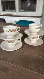 Wedgwood Briar Rose Kopjes en Schotels (4 stuks), Gebruikt, Ophalen of Verzenden, Wedgwood, Kop(pen) en/of Schotel(s)