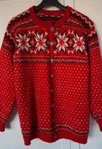 Noors wollen vest 36 38 folklore kerst rood handmade, Kleding | Dames, Truien en Vesten, Ophalen of Verzenden, Zo goed als nieuw