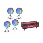 Led umbrella set (8x) eurolite incl. 2x roadinger case + acc, Ophalen of Verzenden, Zo goed als nieuw, Licht